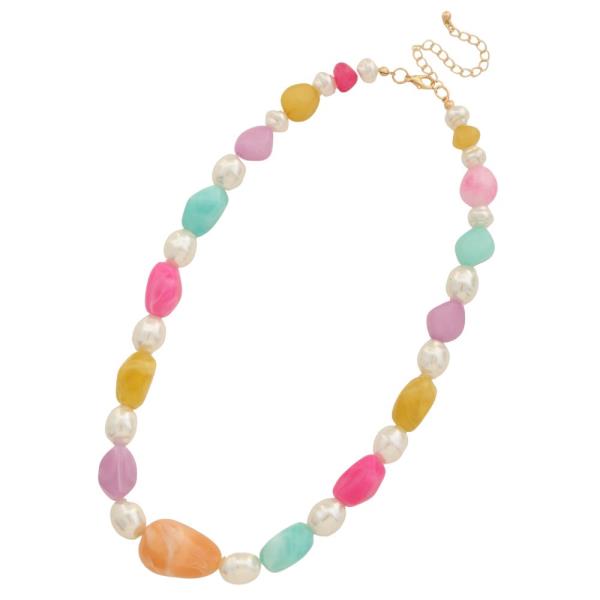 ACETATE PEARL BEAD NECKLACE