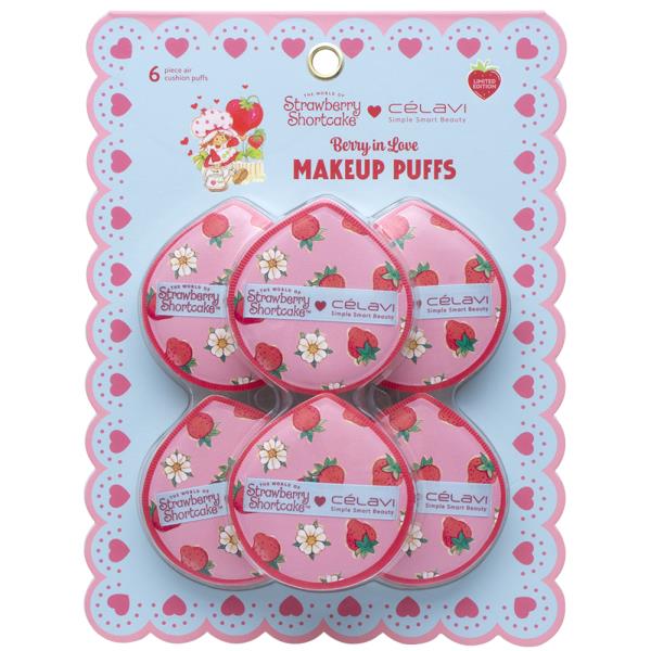 CELAVI X STRAWBERRY SHORTCAKE BERRY IN LOVE 6PC MAKEUP PUFFS