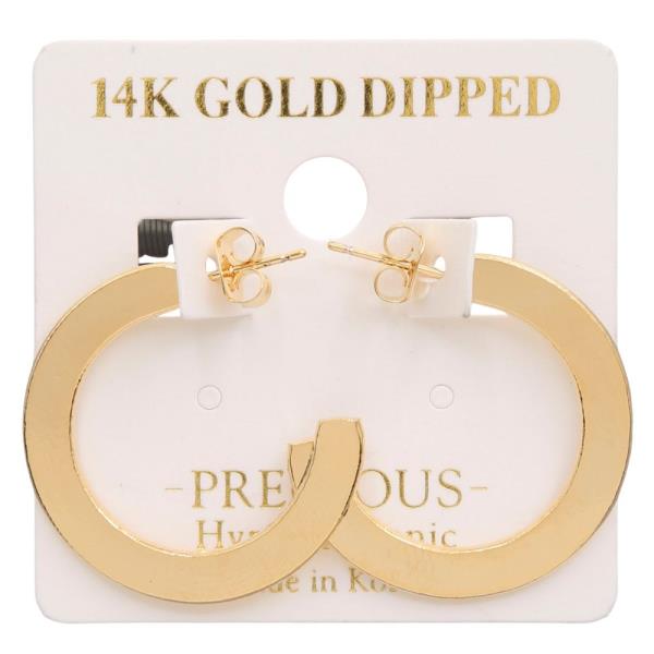 FLAT OPEN CIRCLE 14K GOLD DIPPED EARRING
