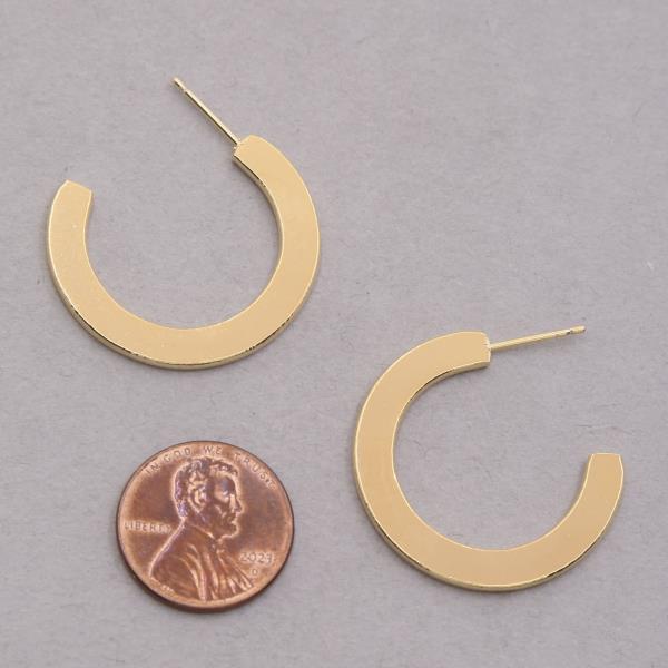 FLAT OPEN CIRCLE 14K GOLD DIPPED EARRING