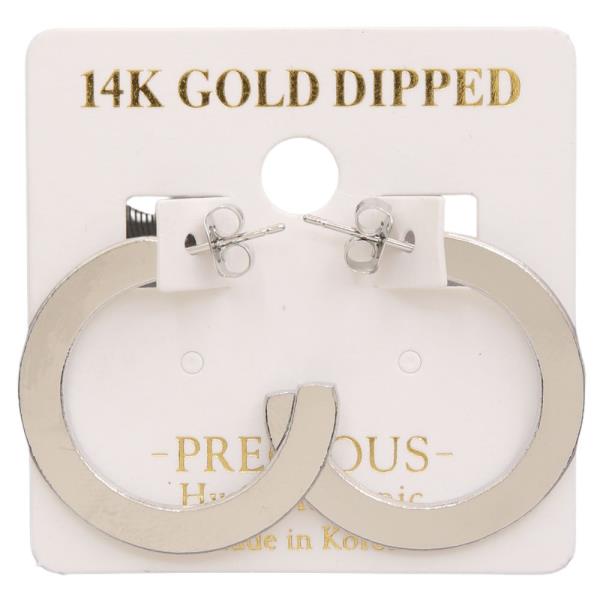 FLAT OPEN CIRCLE 14K GOLD DIPPED EARRING
