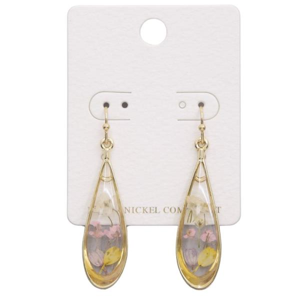 ENCAPSULATED LONG TEARDROP DANGLE EARRING