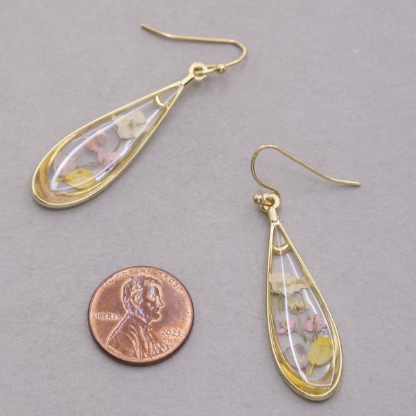 ENCAPSULATED LONG TEARDROP DANGLE EARRING
