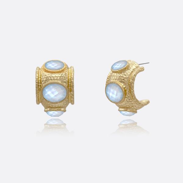 ANTIQUE BOLD MOP HOOP EARRING