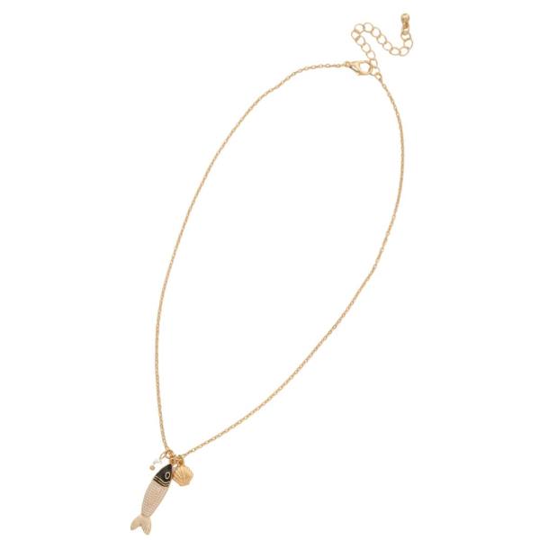 FISH SEALIFE CHARM METAL NECKLACE
