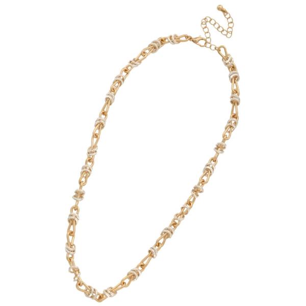 TWO TONE METAL KNOT NECKLACE