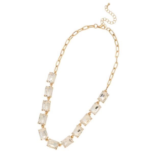 CRYSTAL RECTANGLE NECKLACE