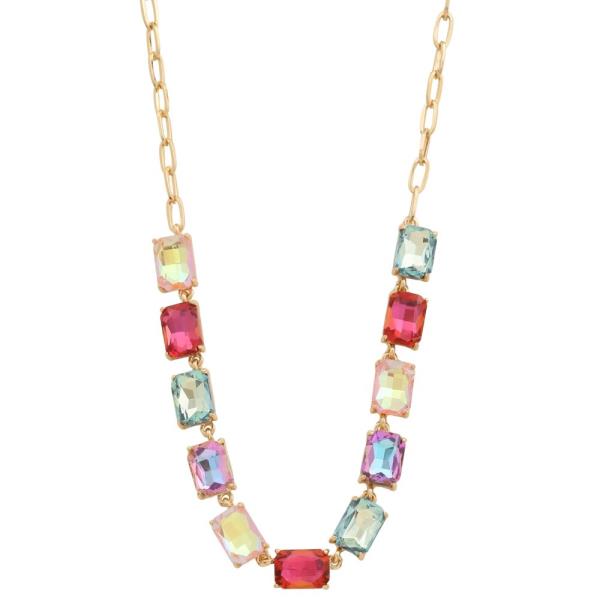 CRYSTAL RECTANGLE NECKLACE