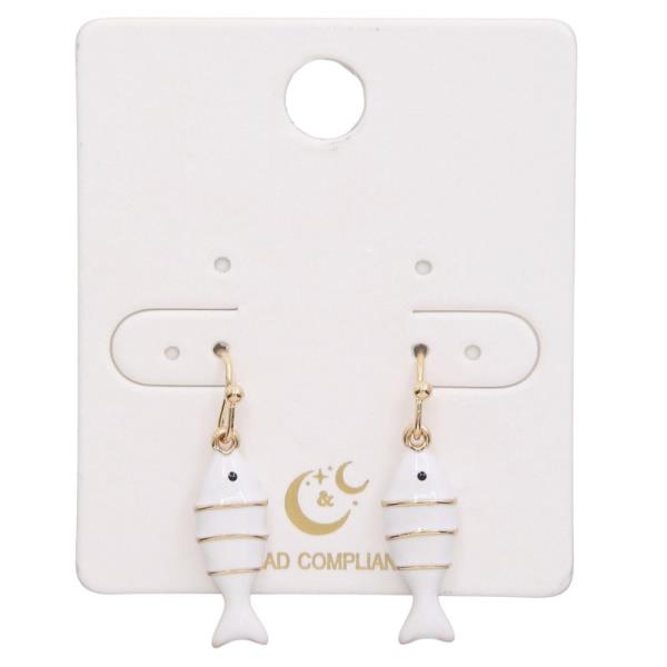 COLOR METAL FISH DANGLE EARRING