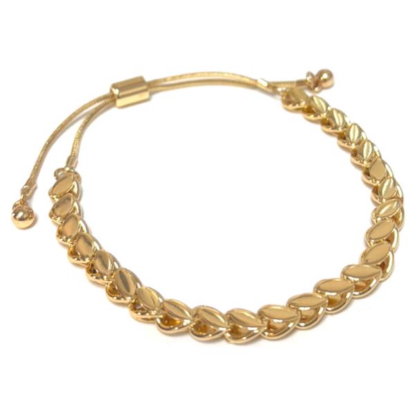 BRASS CHAIN PULL TIE BRACELET