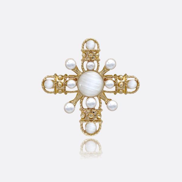 BAROQUE CROSS BROOCH