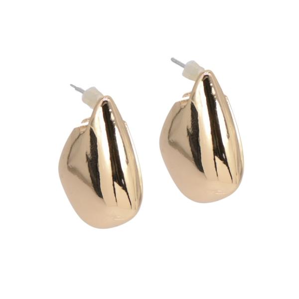 WIDE HIGH POLISH DROP EARRING