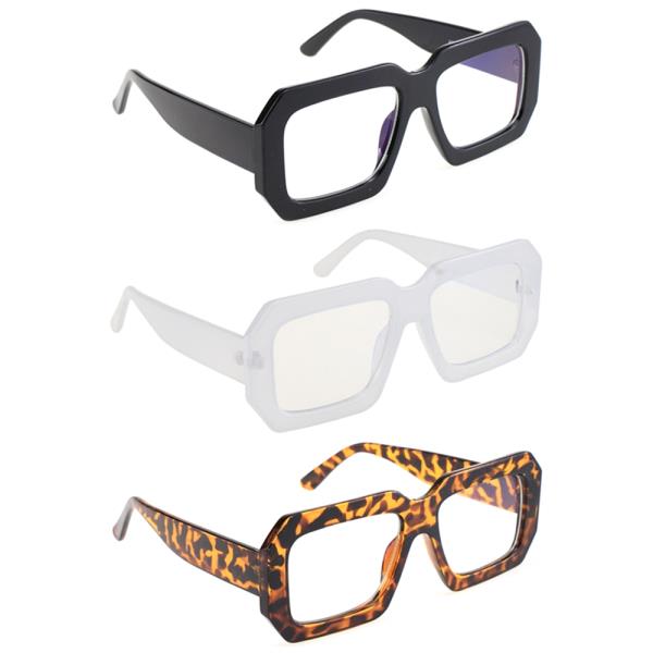 SQUARED BLUE LIGHT LENS SUNGLASSES 1DZ