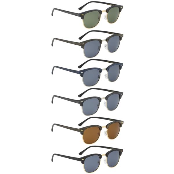 ROUND WOOD TEXTURED SUNGLASSES 1DZ