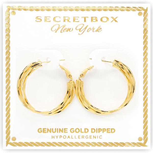 SECRET BOX GOLD DIPPED 3 LAYER PINCH HOOP
