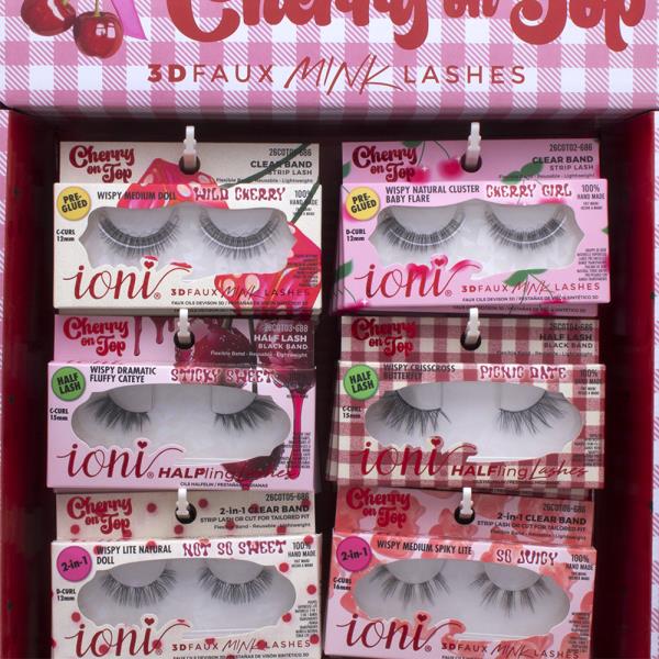IONI CHERRY ON TOP LASH BAR EYELASH W DISPLAY SET