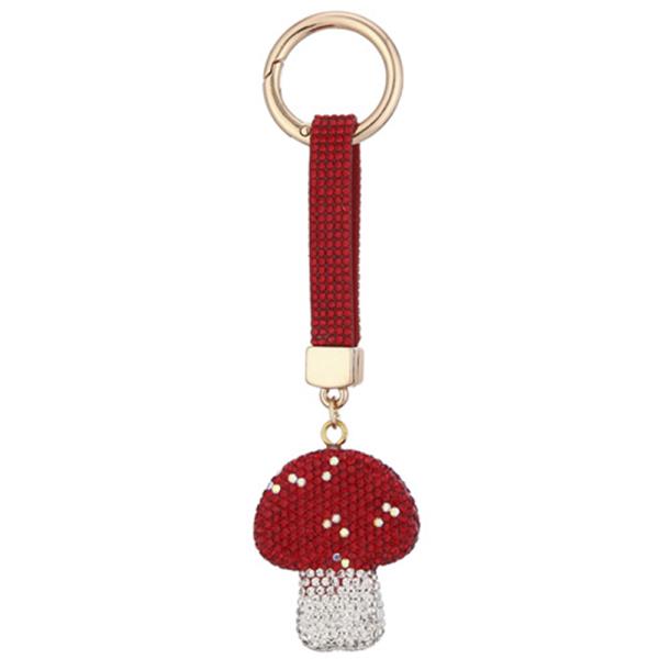 MUSHROOM RHINESTONE KEYCHAIN