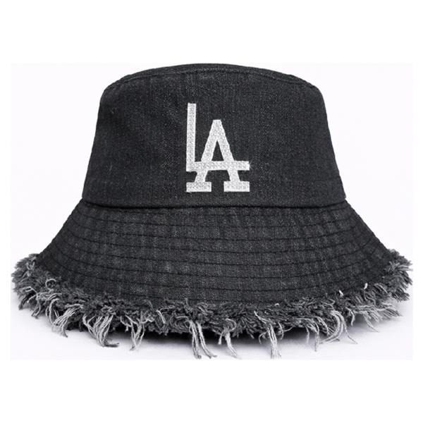 RHINESTONE LA DENIM BUCKET HAT