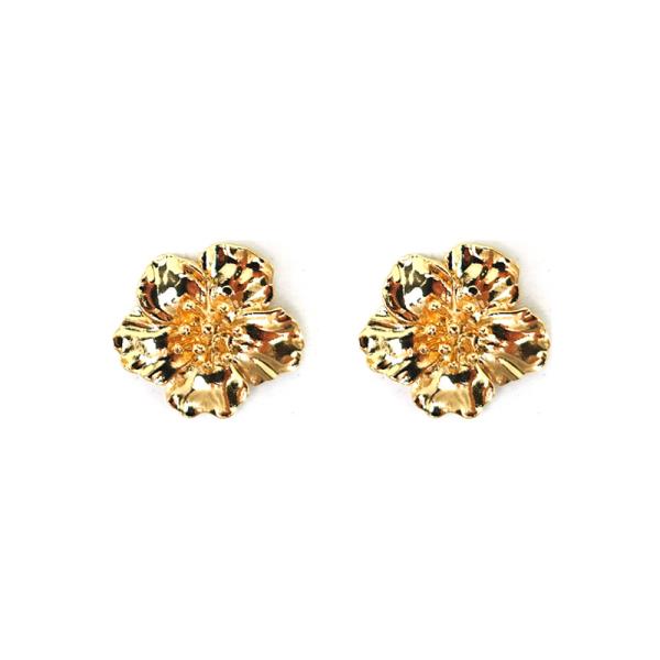 METAL FLORAL STUD EARRING