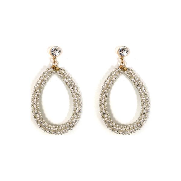 RHINESTONE PAVE TEARDROP DANGLE EARRING