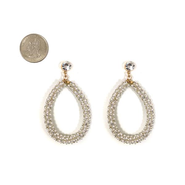 RHINESTONE PAVE TEARDROP DANGLE EARRING