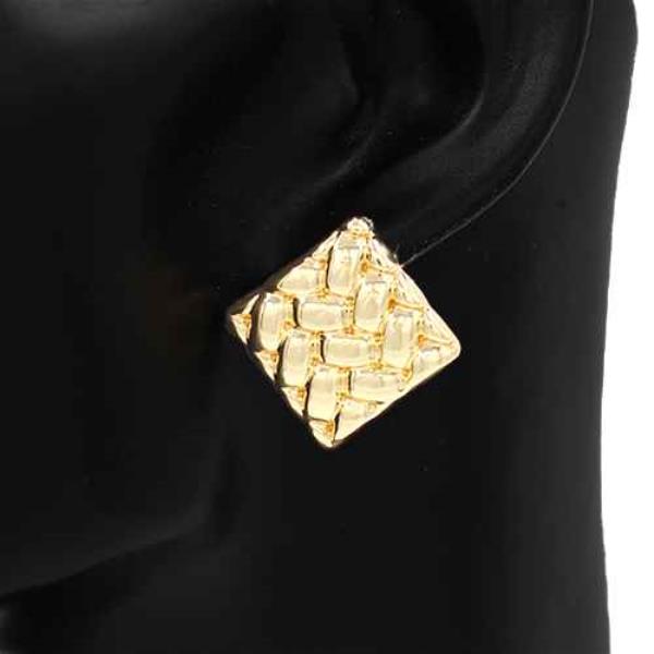 TEXTURED METAL SQUARE STUD EARRING