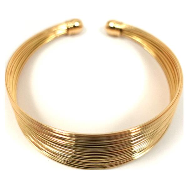 METAL MULTI STRAND WIRE CUFF BRACELET