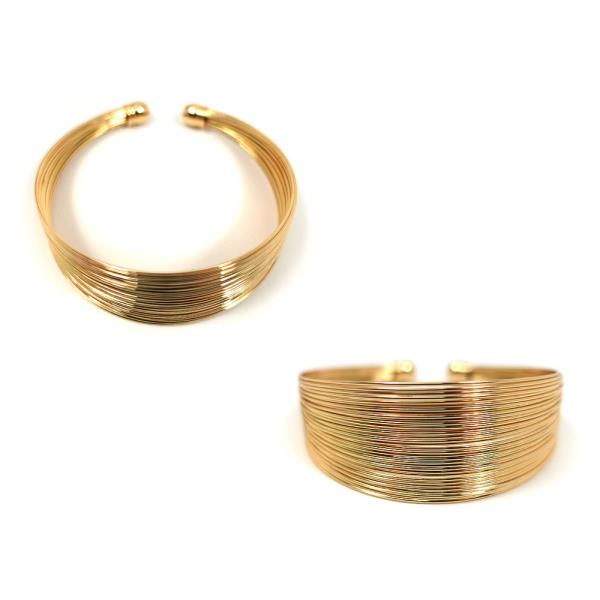 METAL MULTI STRAND WIRE CUFF BRACELET