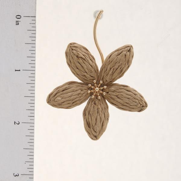 RAFFIA FLOWER DANGLE EARRING
