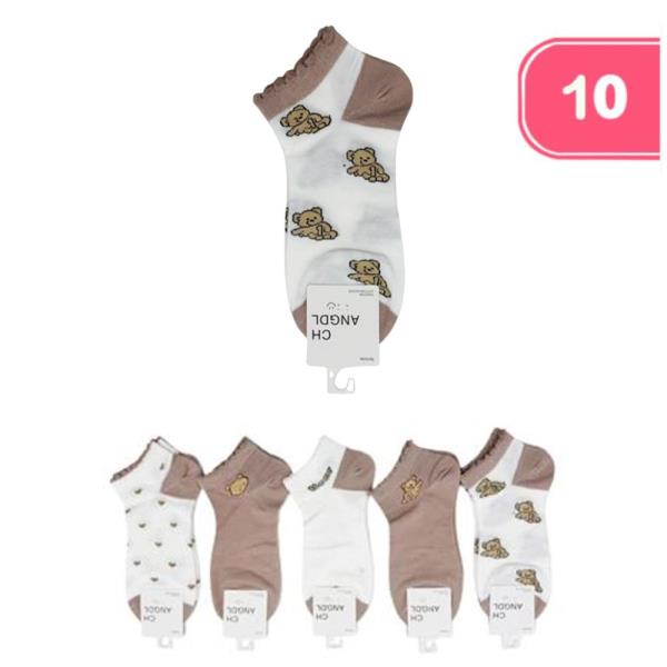CUTE BEAR ANKLE SOCKS (10 UNITS)