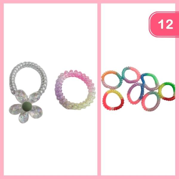 SPIRAL FLOWER HAIR TIE (12 UNITS)