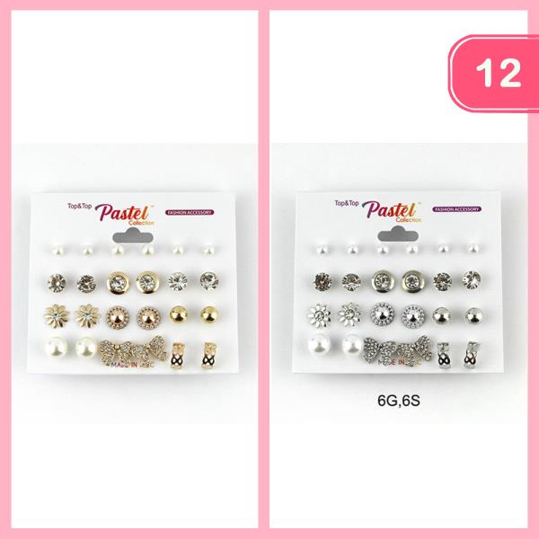 MIXED POST EARRING SET (12 UNITS)