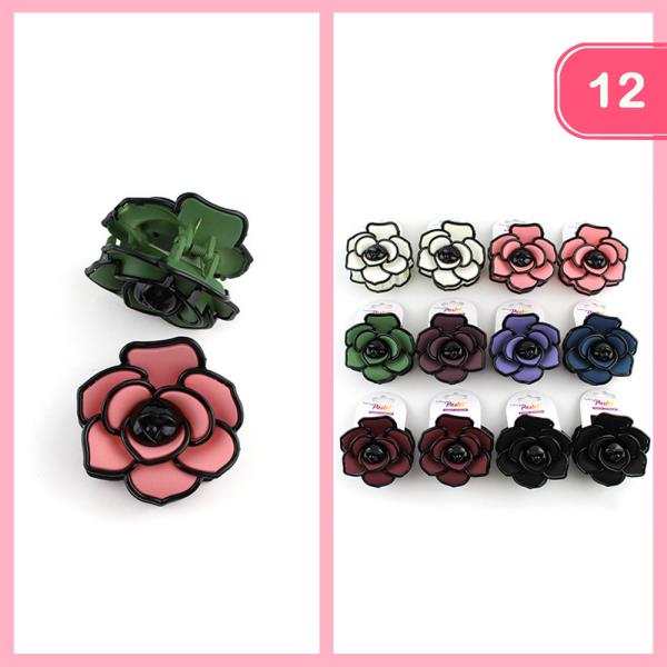 FLOWER HAIR CLAW CLIP (12 UNITS)