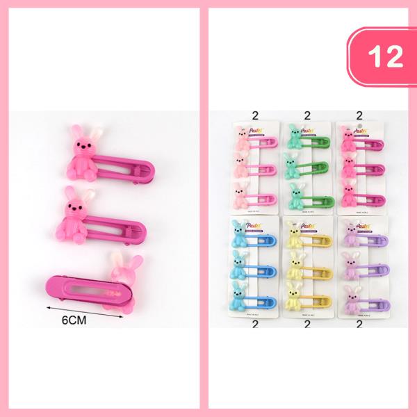 BUNNY HAIR CLIPS (12 UNITS)