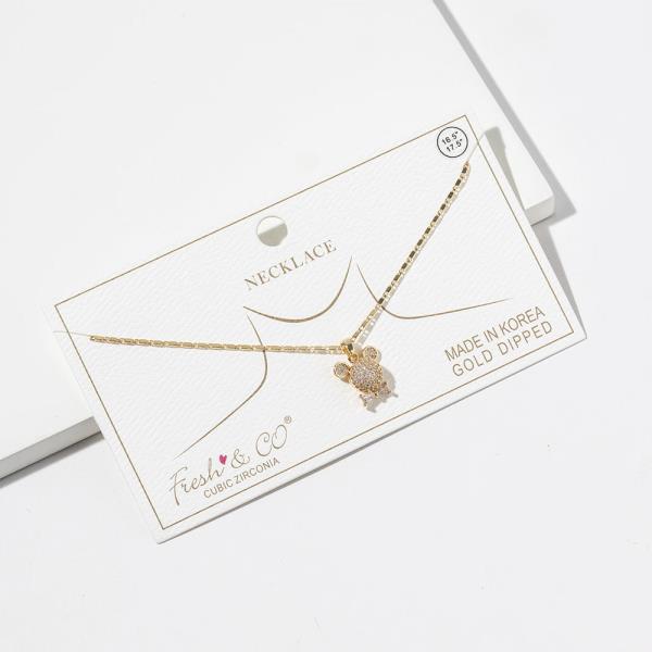 CZ GOLD DIPPED CUTE PENDANT NECKLACE