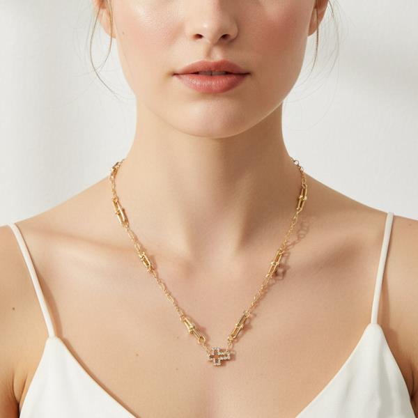GOLD DIPPED CZ CUTE PENDANT NECKLACE