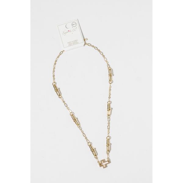 GOLD DIPPED CZ CUTE PENDANT NECKLACE