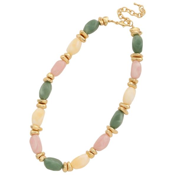 ACETATE MIXED BEAD NECKLACE