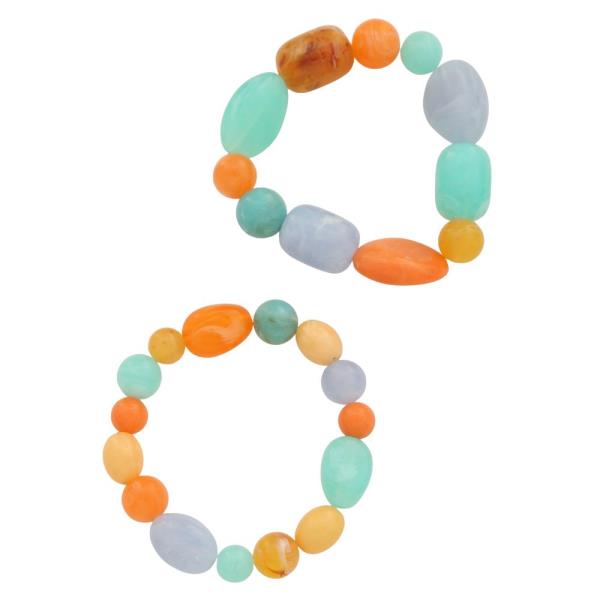 MULTI COLOR BEADED BRACELET SET