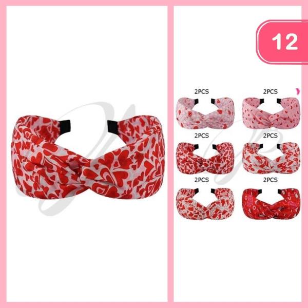 VALENTINES DAY KNOTTED HEADBAND (12 UNITS)