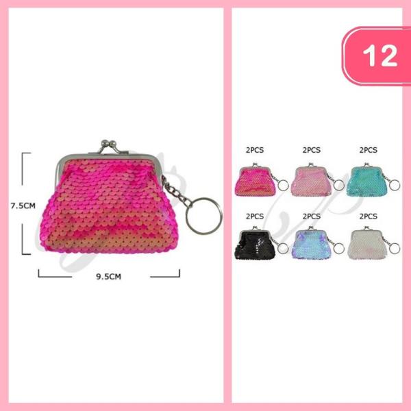 SEQUINS COIN PURSE KEYCHAIN (12 UNITS)