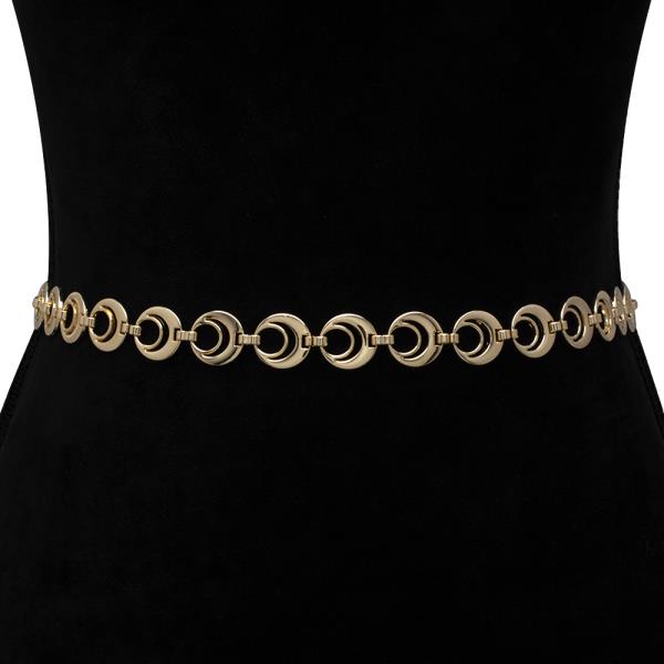 ROUND DESIGN LINK METAL HOOK BELT