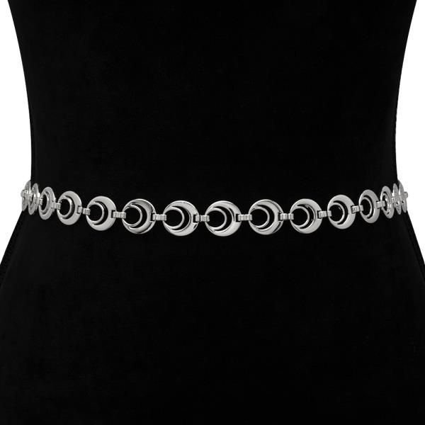 ROUND DESIGN LINK METAL HOOK BELT