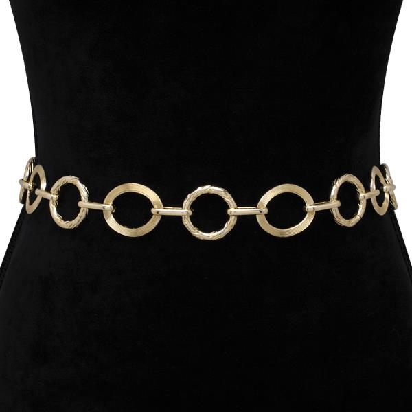 OPEN ROUND LINK METAL HOOK BELT