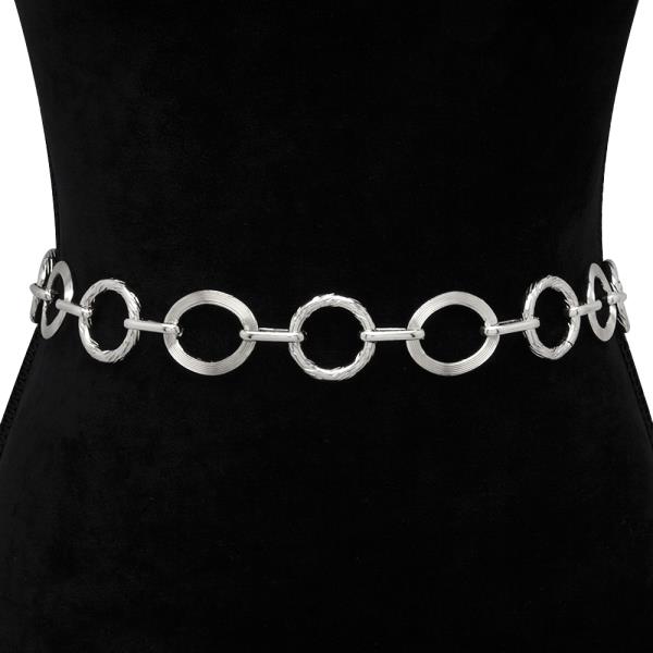 OPEN ROUND LINK METAL HOOK BELT