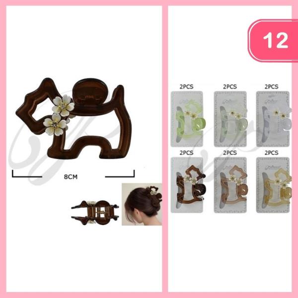 CUTE DOG HAIR CLAW CLIP (12 UNITS)