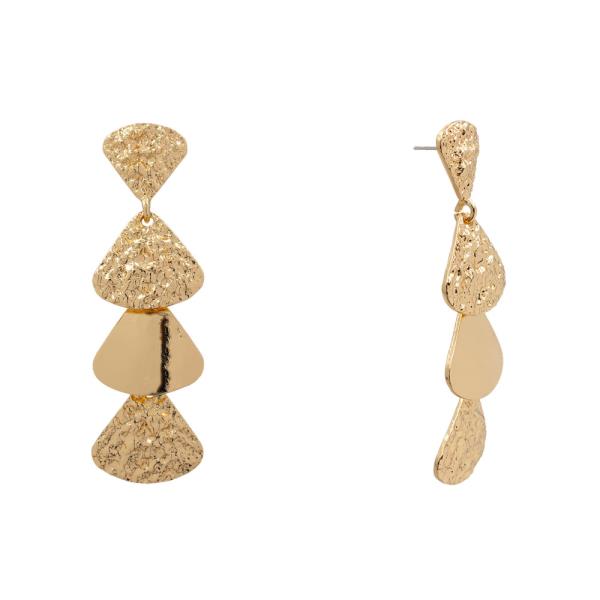 METAL TRIANGLE DISC DANGLE EARRING