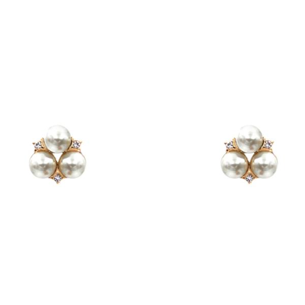 METAL PEARL STUD EARRING