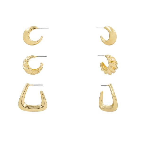 METAL C HOOP MULTI EARRING