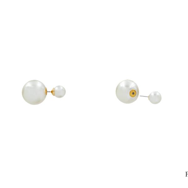 METAL PEARL STUD EARRING